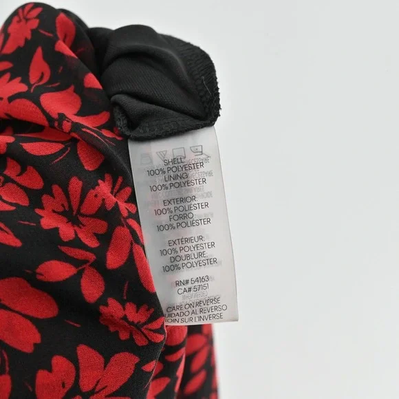 Karl Lagerfeld Ruched Floral Midi Skirt Size 8 Chiffon Ruffle Handkerchief Hem - Picture 7 of 14